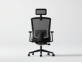 Black Ergonomic Mesh Swivel Chair with Adjustable Headrest and Lumbar Support, 26 x 26 x 46.5-50.5 in