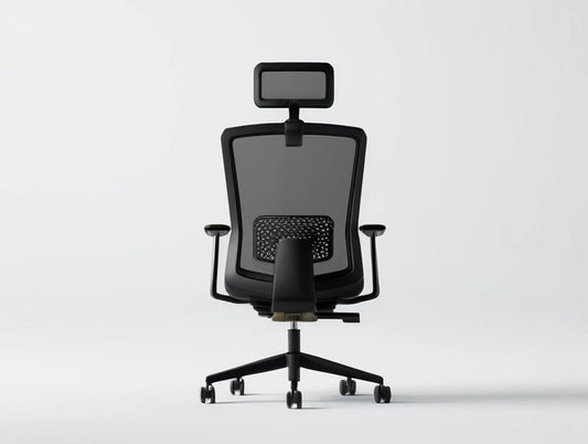 Black Ergonomic Mesh Swivel Chair with Adjustable Headrest and Lumbar Support, 26 x 26 x 46.5-50.5 in