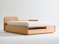 Twin Storage Bed Frame with Drawers, Natural Oak, 78 x 42 x 30 in