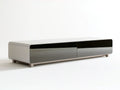 70.9 x 15.7 x 17.7 in White, Black and Silver Contemporary Entertainment Center