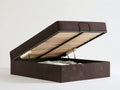 Queen Lift-Up Storage Bed, 64 x 84 x 14 in, Dark Brown