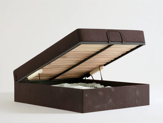 Queen Lift-Up Storage Bed, 64 x 84 x 14 in, Dark Brown