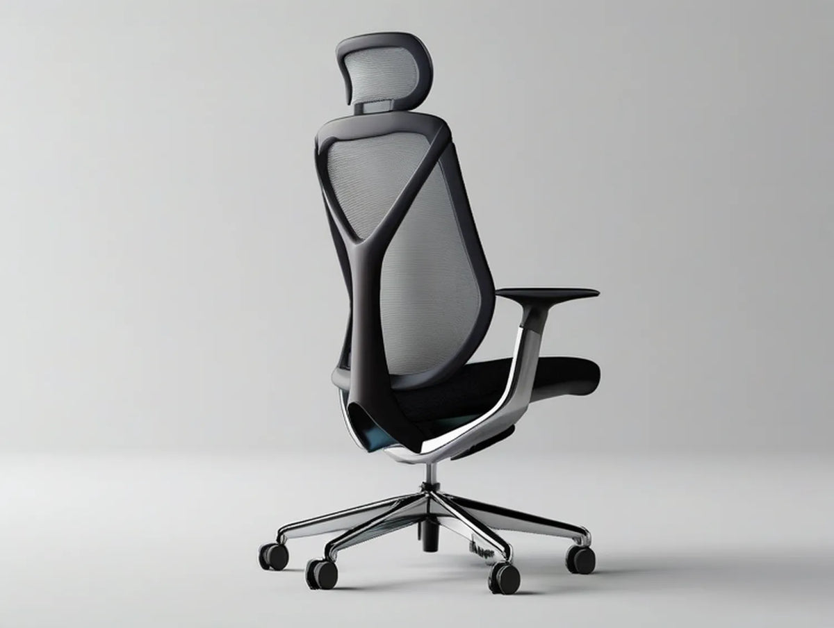 Ergonomic High-Back Mesh Office Chair with Adjustable Headrest, Black/Gray/Silver, 26.4 x 26.4 x 47.2-51.2 in.