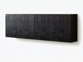 70.9 in Black Floating Wall-Mounted Media Console with 2 Doors